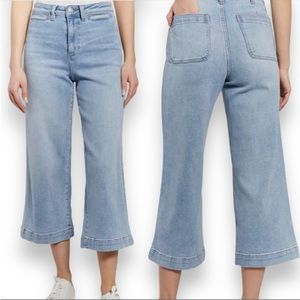 NWT Oat New York High Rise Wide Leg Crop Jean In Light Wash Size 30